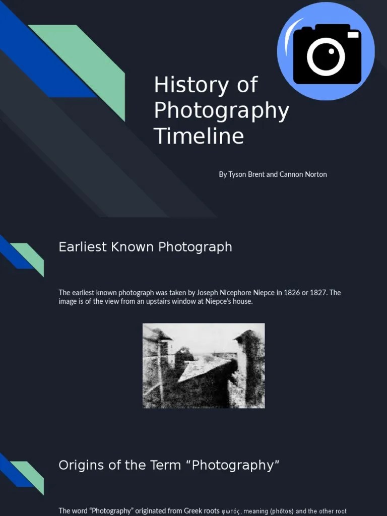 History of Photography Timeline PDF Photograph Vision