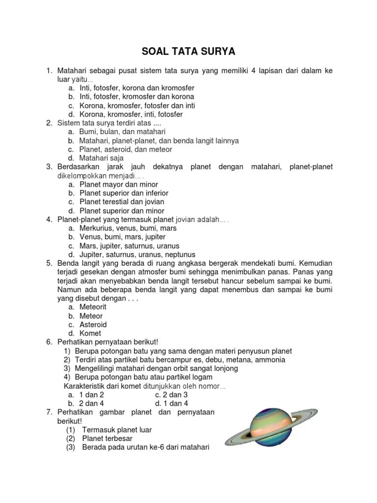 Soal Tata Surya | PDF