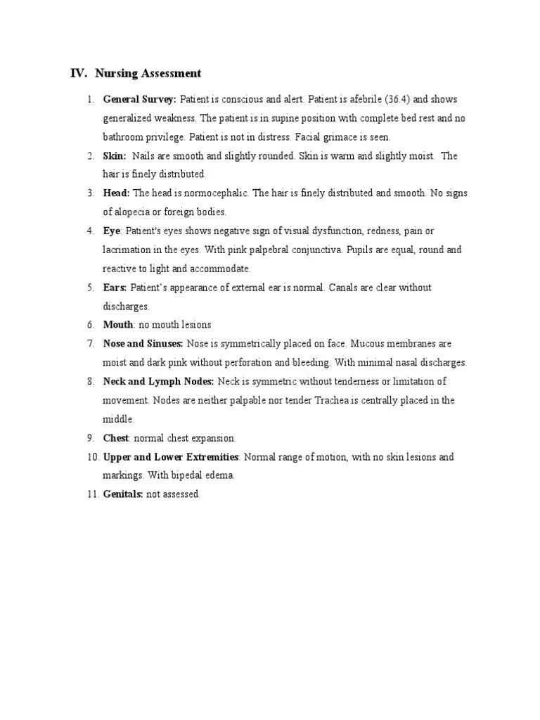 IV - Nursing Assessment | PDF