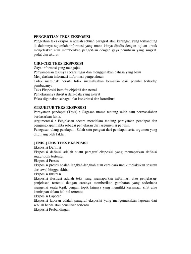 Pengertian Teks Eksposisi | PDF
