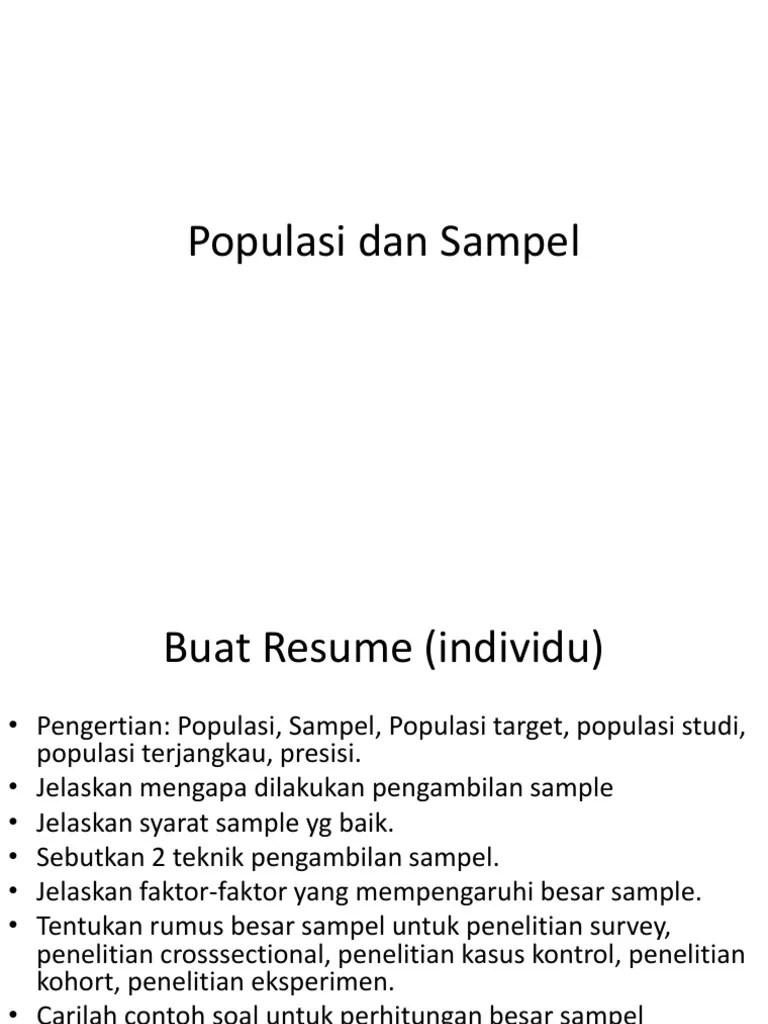 Populasi Dan Sampel | PDF