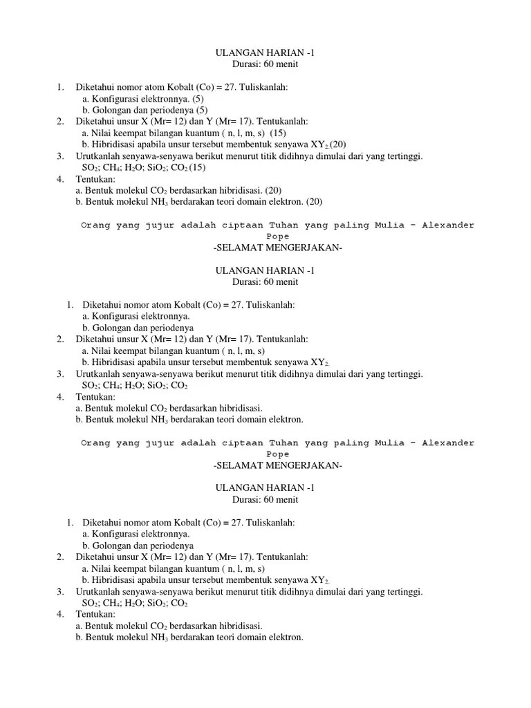 Ulangan Harian | PDF