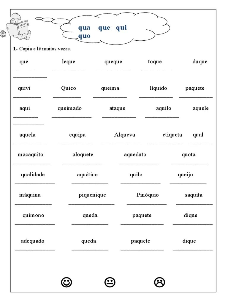 Palavras Com Qua, Que, Qui, Quo