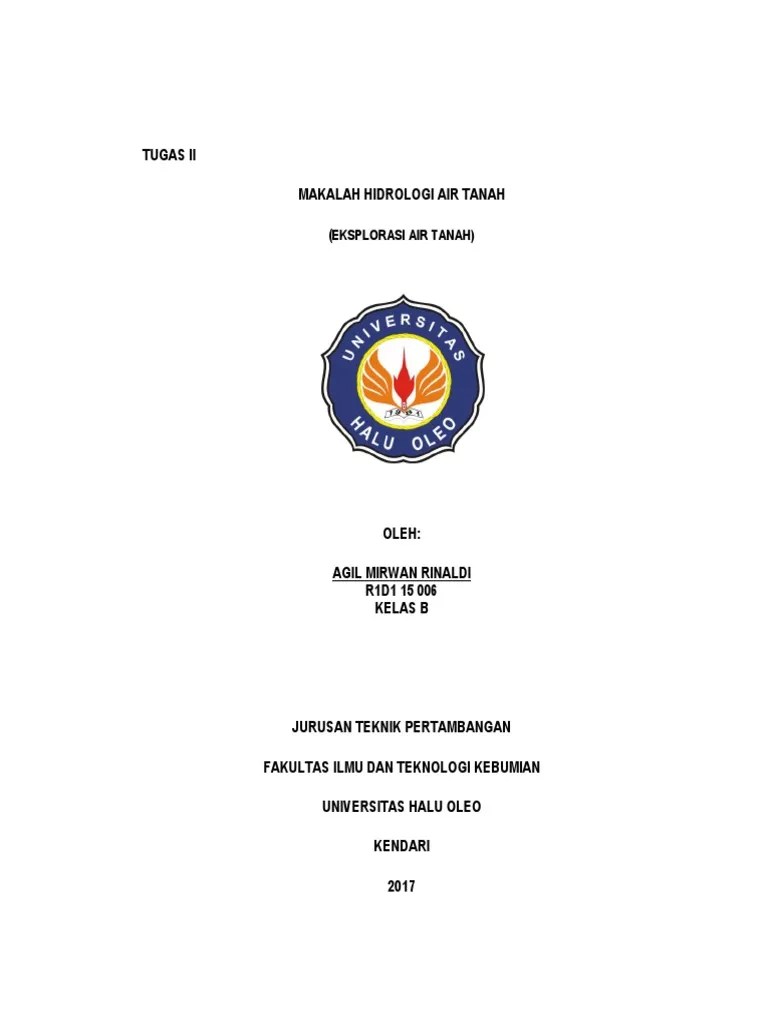 Makalah Eksplorasi Air Tanah