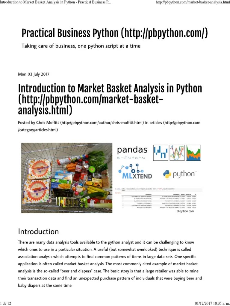Introduction To Market Basket Analysis in Python Practical Business
