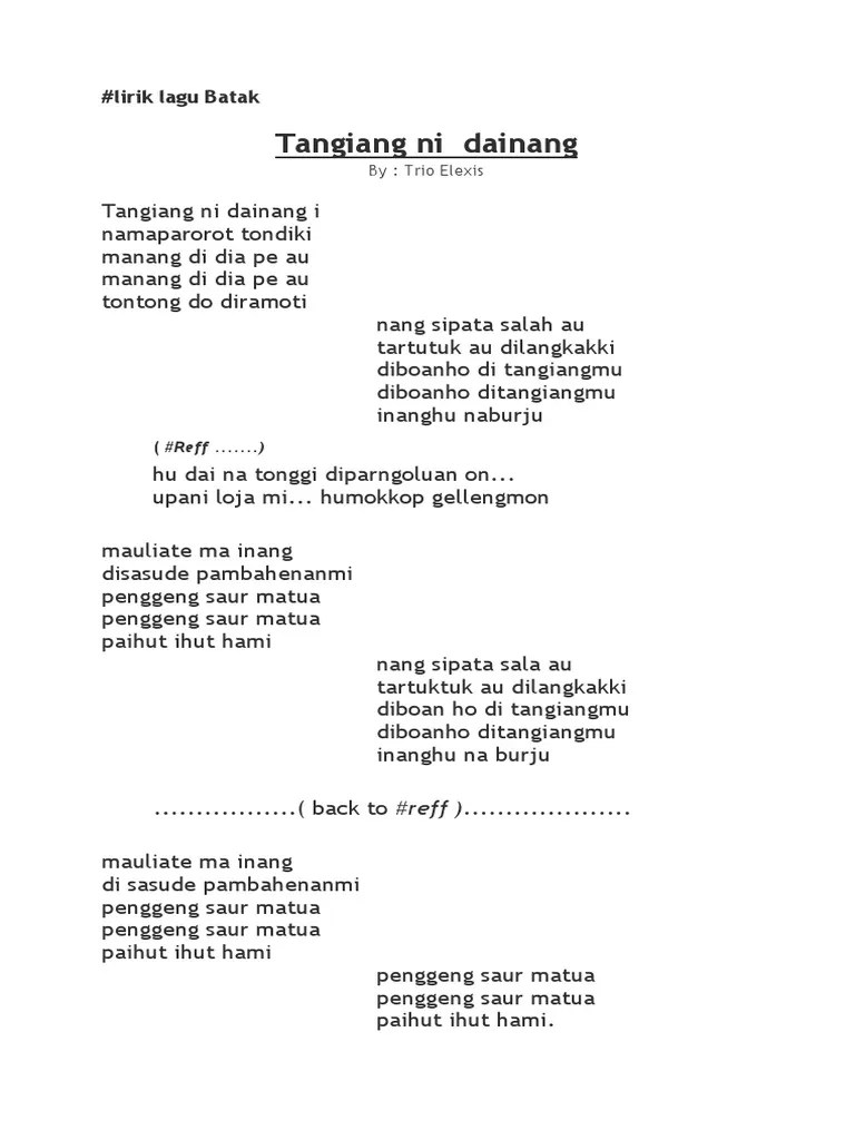 Lirik Lagu Batak Anju Au