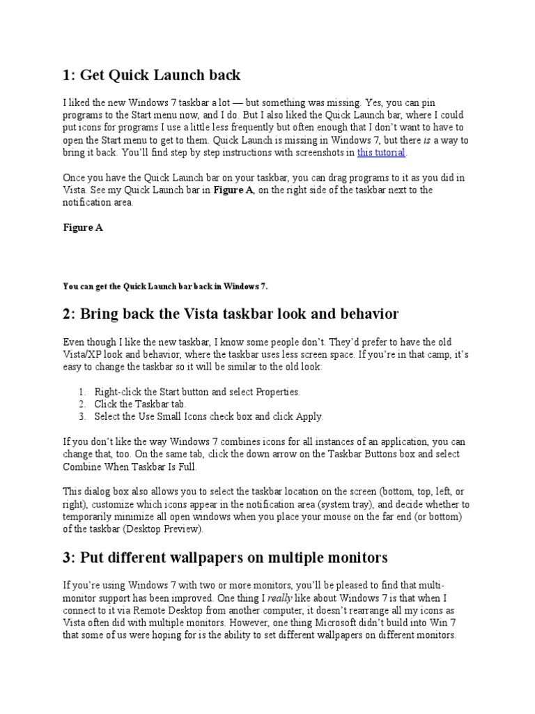 1 Get Quick Launch Back Figure A PDF Windows 7 Operating System