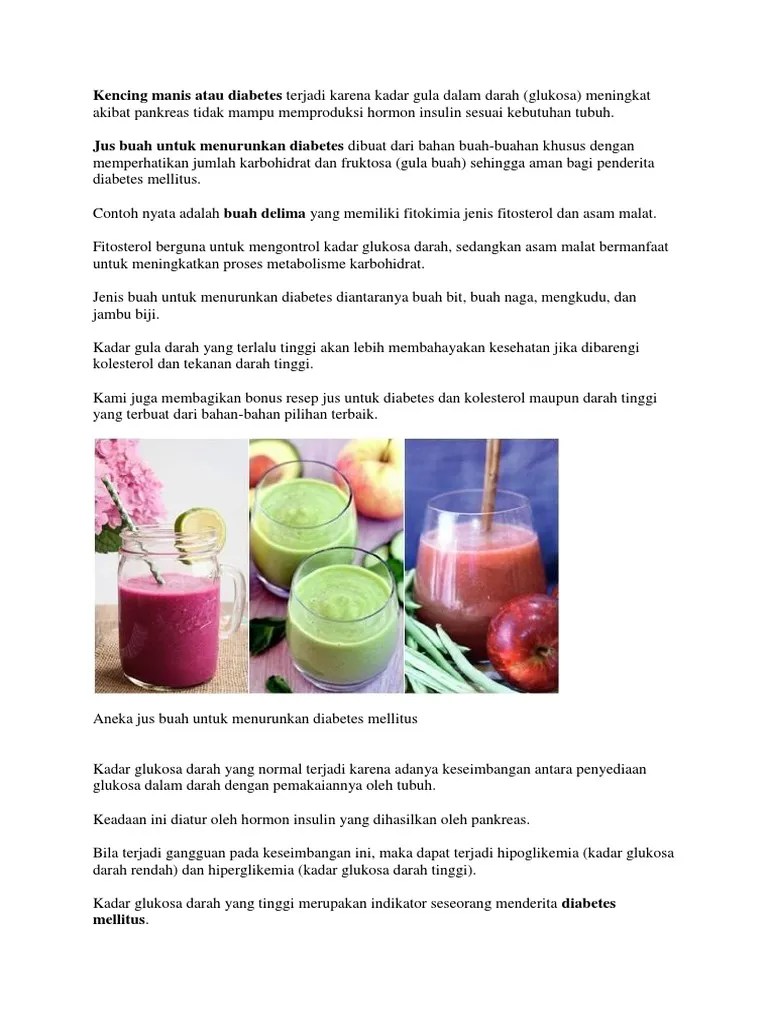Jus Buah Untuk Diabetes | PDF