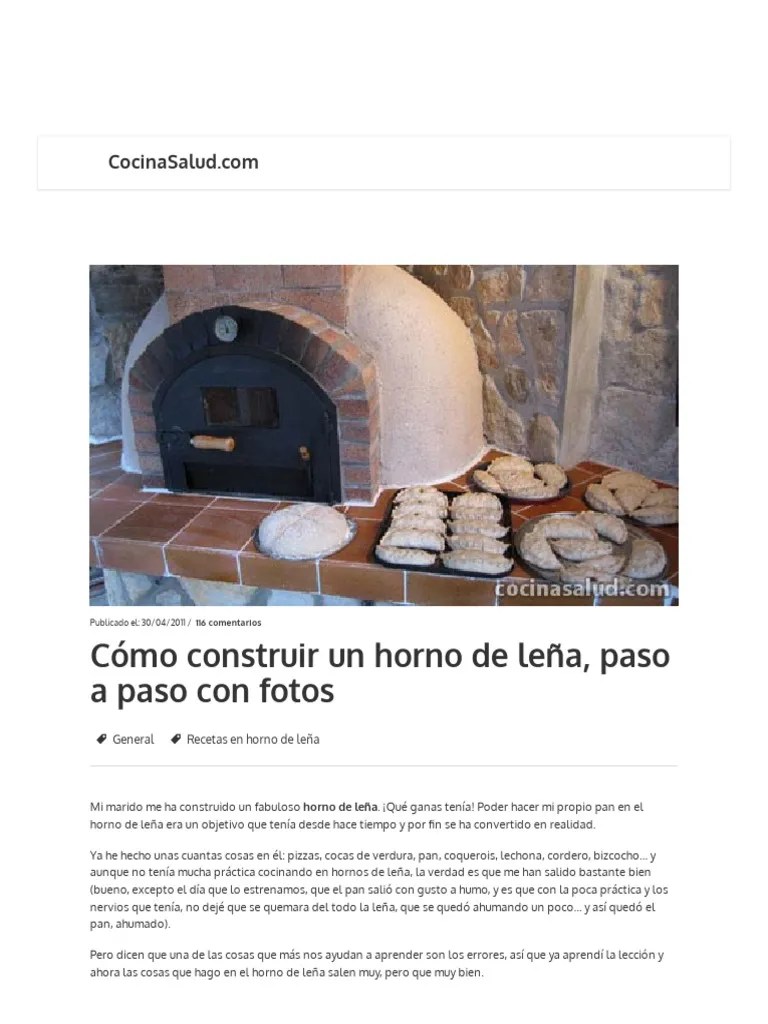 Cómo Construir Un Horno de Leña, Paso a Paso Con Fotos Cocina Salud