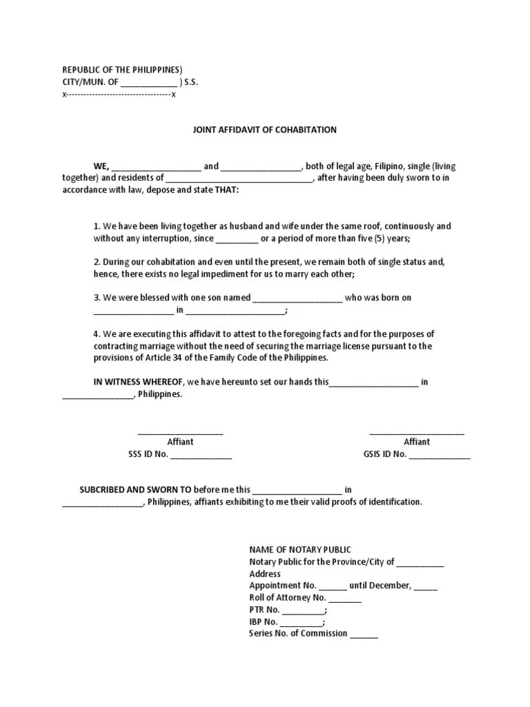 Affidavit Samples Affidavit Notary Public