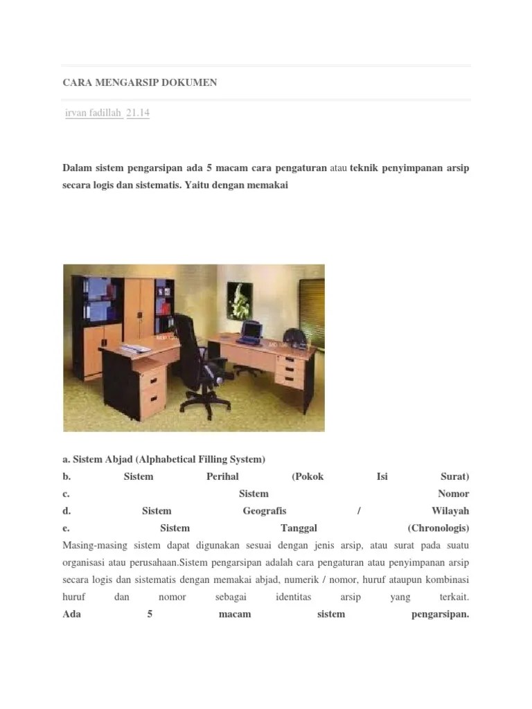Cara Mengarsip Dokumen | PDF