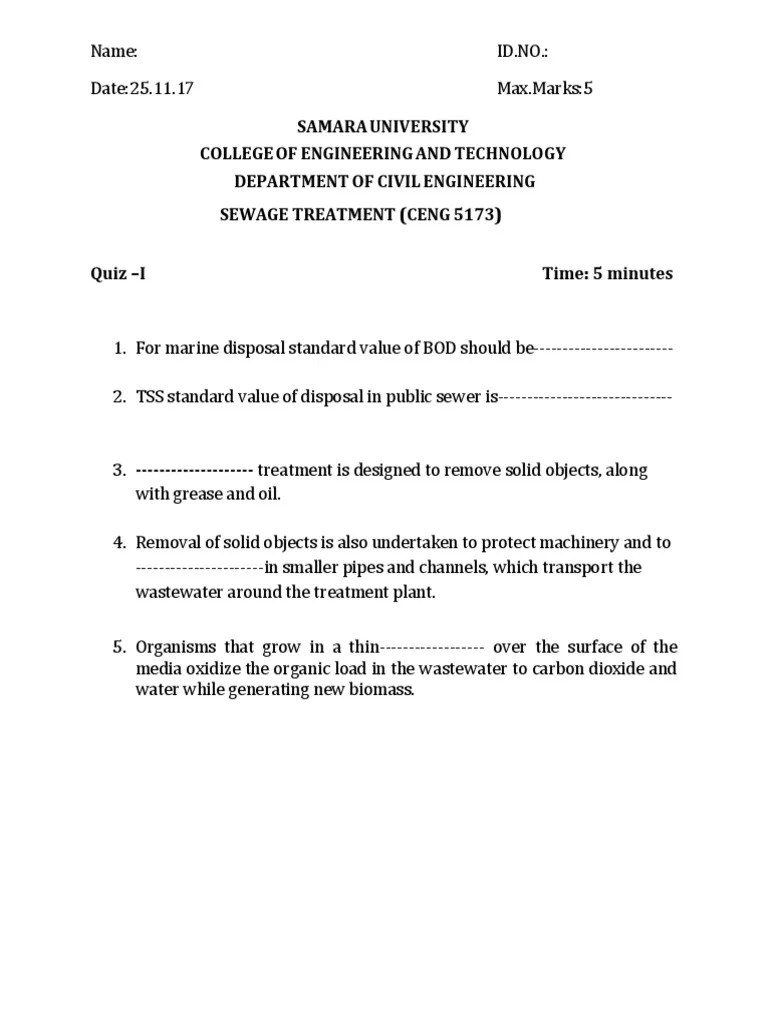 sewage questions new.pdf Sewage Treatment Sanitary Sewer