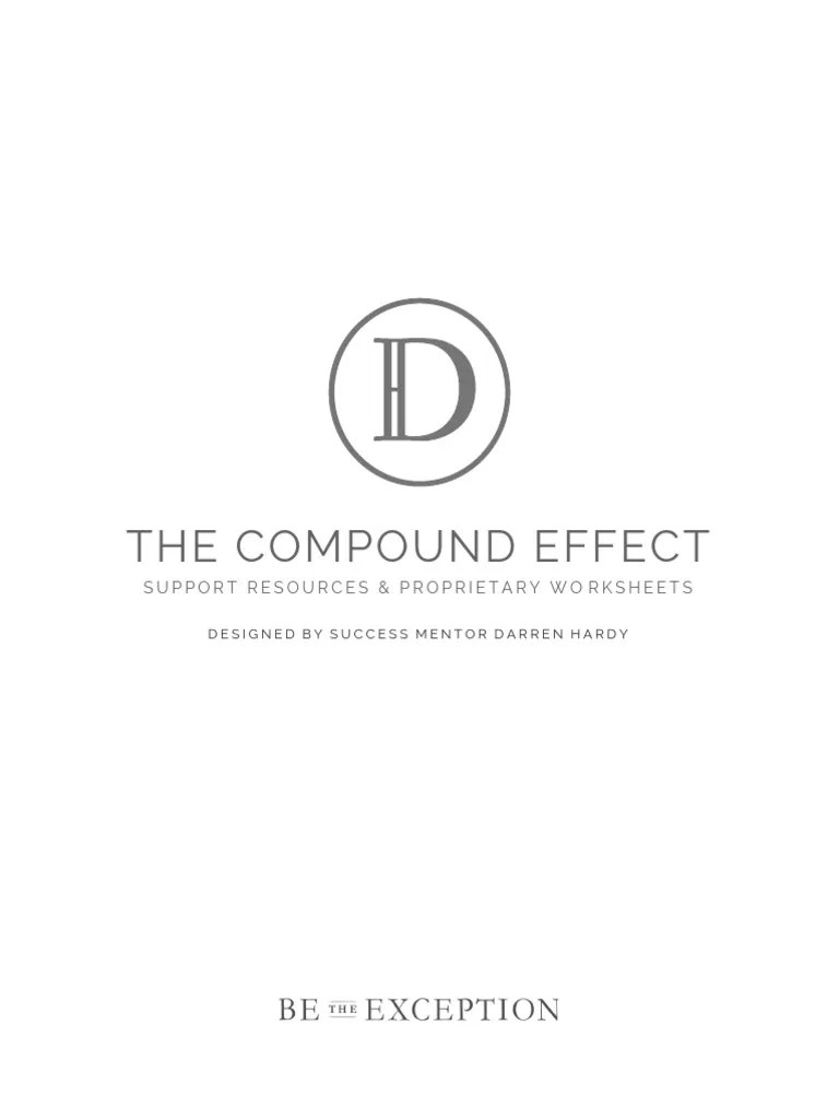 The Compound Effect Worksheets Package | Habits | Mentorship
