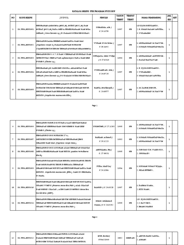 Katalog Skripsi Bdp Budidaya Perairan