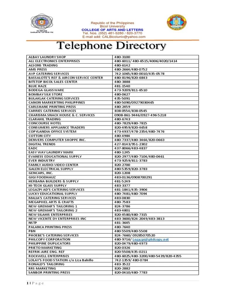 Telephone Directory Telephony Technology