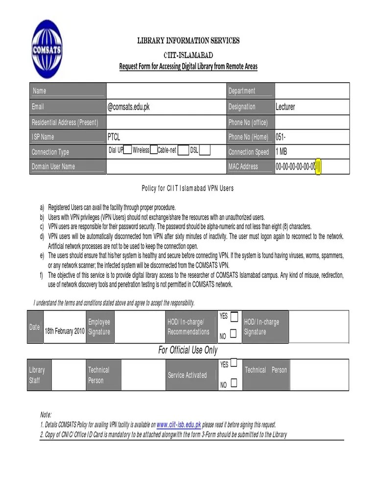 VPN Request Form.pdf Virtual Private Network Computer Virus