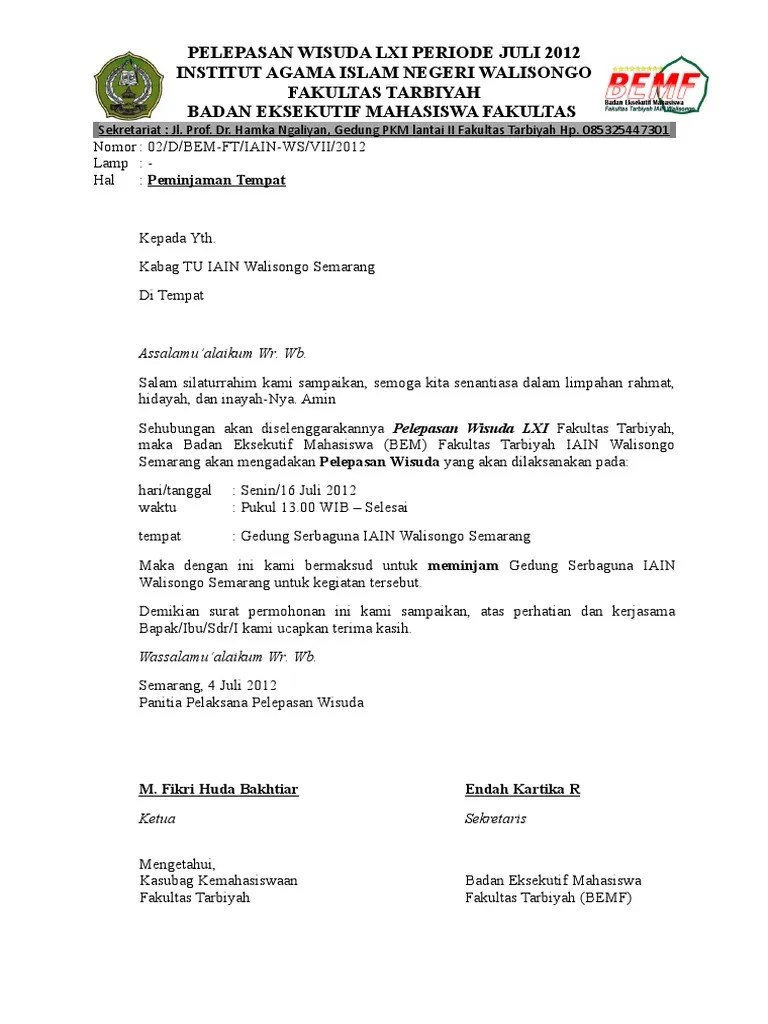 20 contoh surat permohonan izin penggunaan tempat untuk kegiatan 20 contoh surat permohonan . Contoh Surat Peminjaman Gedung Untuk Pernikahan Goreng