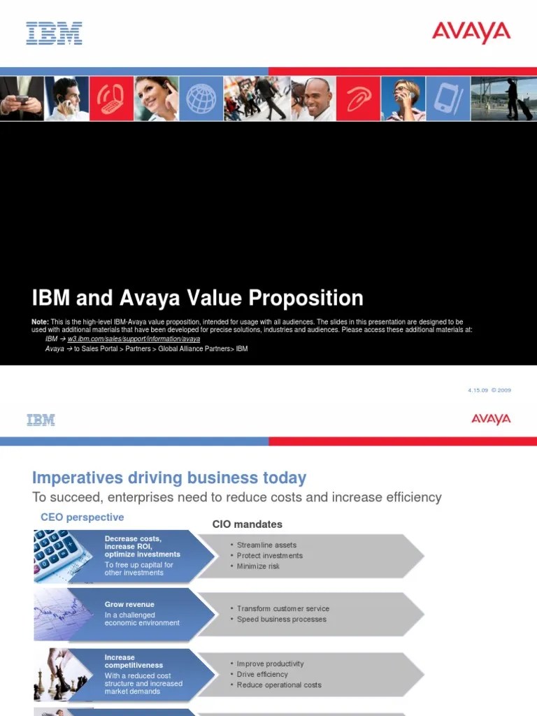 IBM and Avaya Value Proposition PDF Call Centre