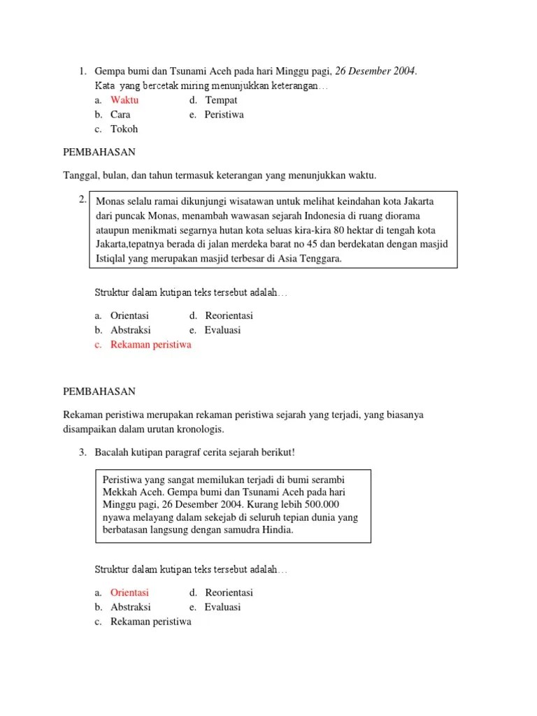Soal B.indo Teks Cerita Sejarah | PDF