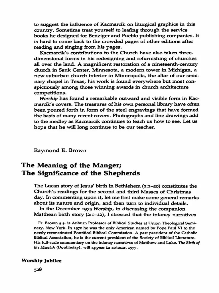 The Meaning of The Manger The Significance of The Sheperds by Brown