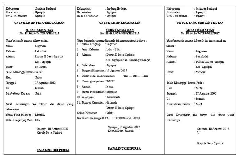 Sementara itu, fungsi dari surat keterangan sendiri ada banyak, tergantung pada jenisnya. Surat Kematian Kartu Kuning