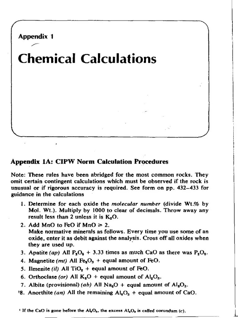 CIPW Norm Calculation PDF