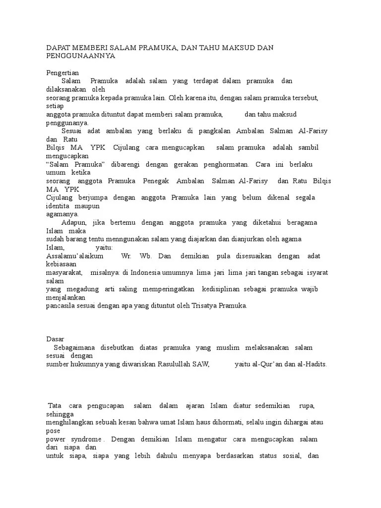 Dapat Memberi Salam Pramuka | PDF