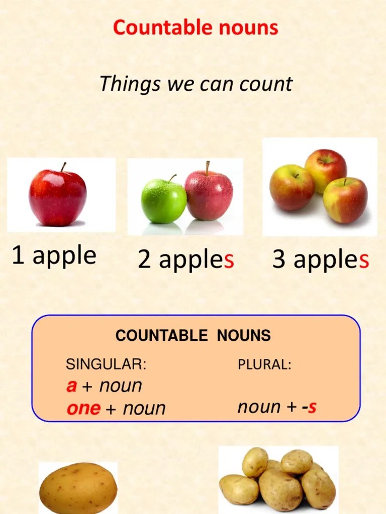 Countable Uncountable Nouns KET Plural Grammatical Number