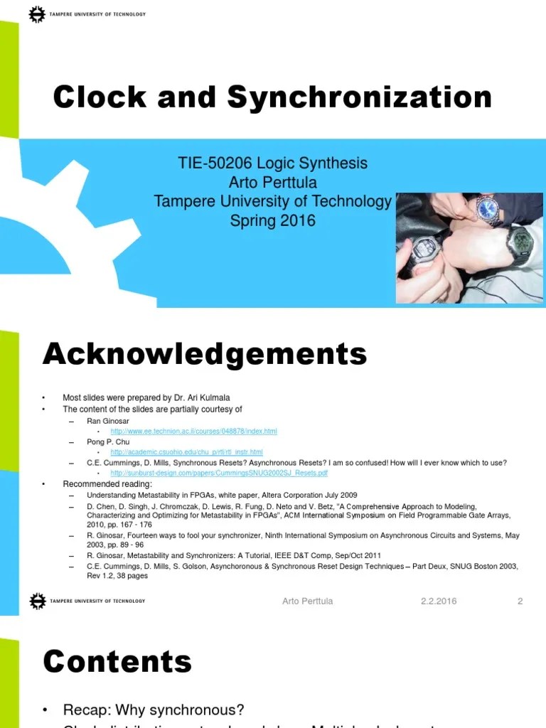 Clock and Synchronization PDF Central Processing Unit Computer