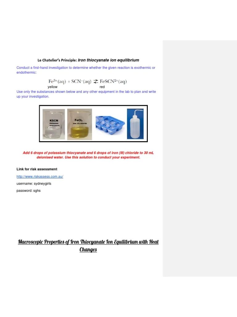 (DONE) Le Chat's Principle_ Iron Thiocyanate Ion Equilibrium