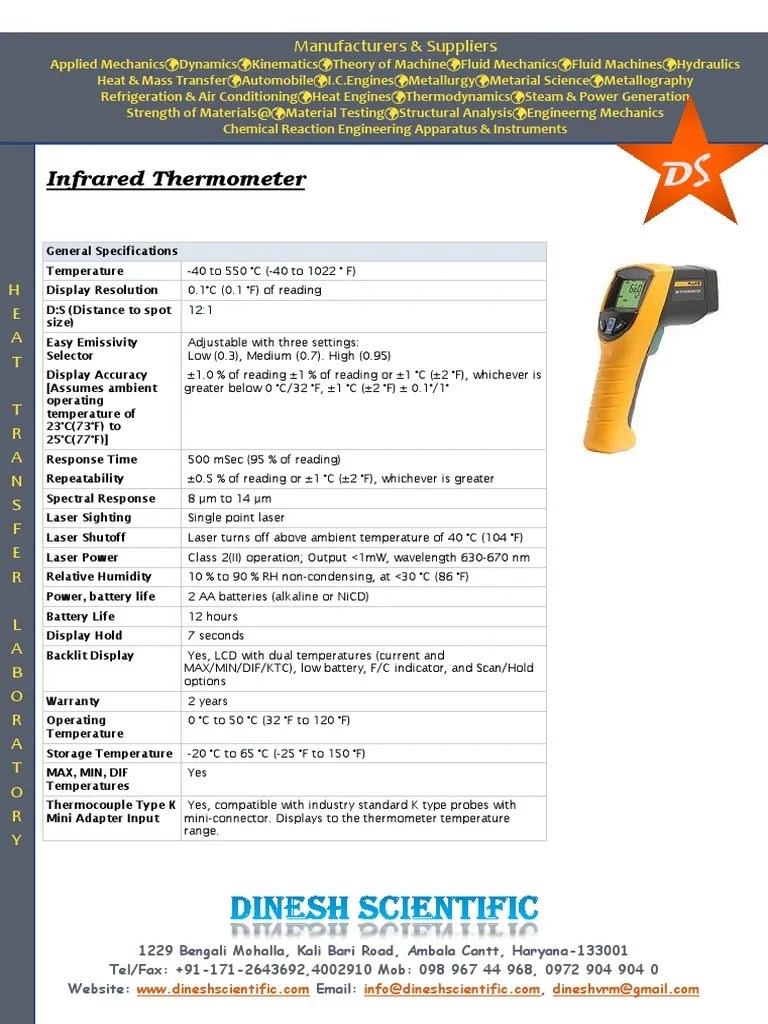 Infrared Thermometer: Manufacturers & Suppliers | PDF | Thermometer | Laser