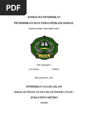 Makalah Pendidikan Dan Stratifikasi Sosial | PDF