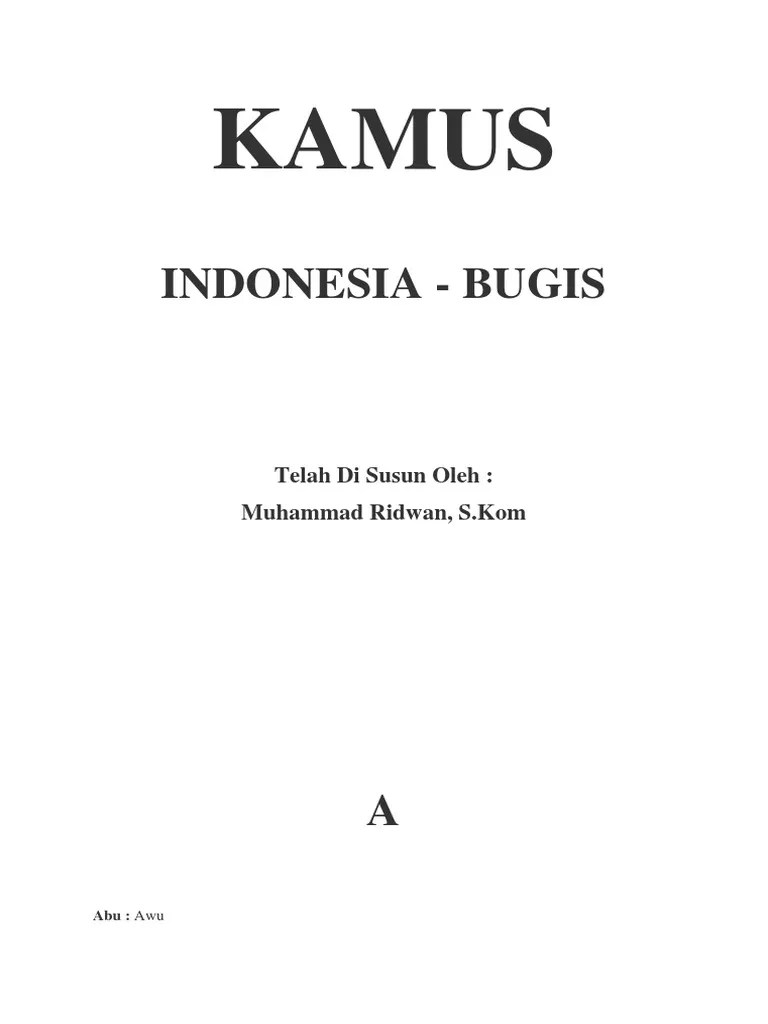 Kamus Bahasa Bugis | PDF