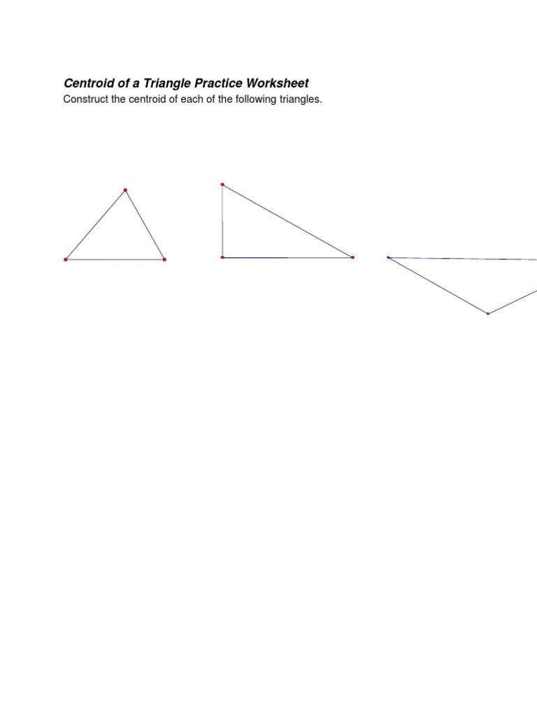 Construction of Centroid - Worksheet | PDF