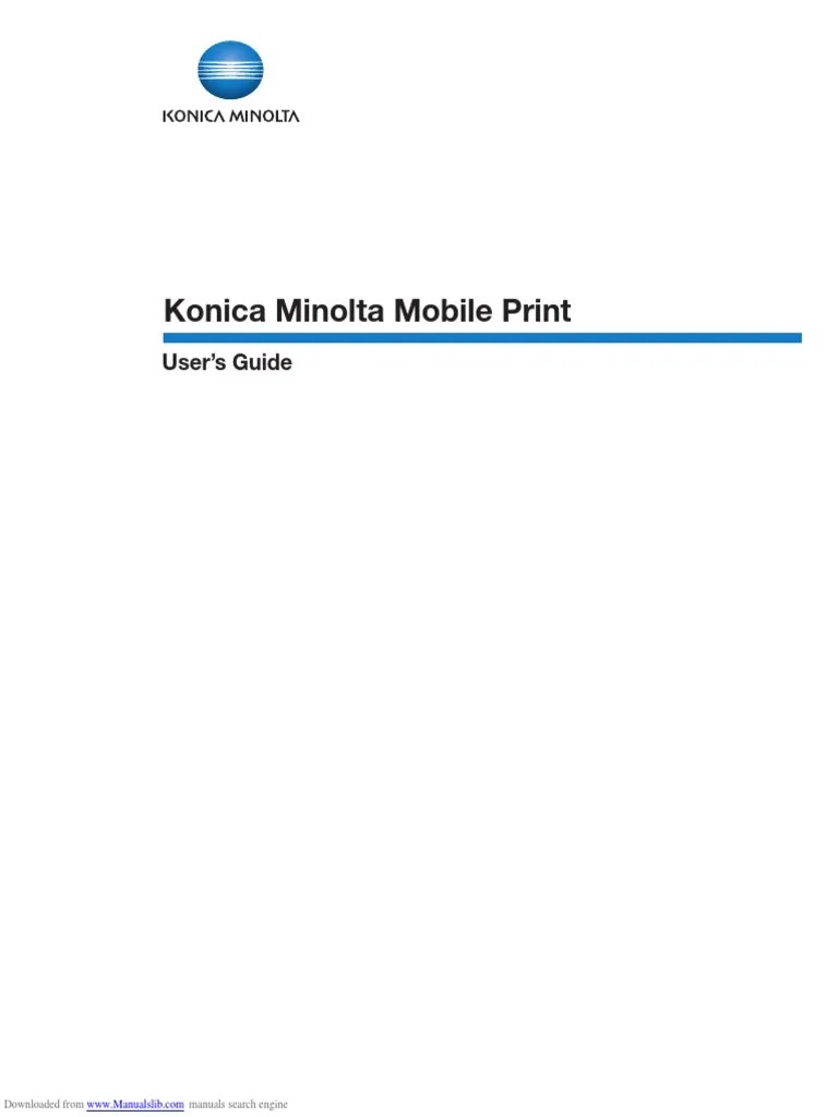 Konica Minolta Mobile Print User's Guide PDF Ios Android
