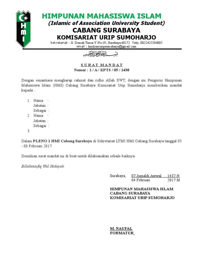 Contoh Kop Surat Hmi Alida News