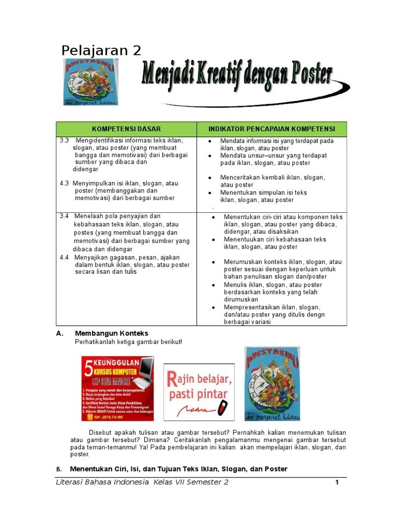 Soal Essay Tentang Iklan Slogan Dan Poster Pdf Master 2021