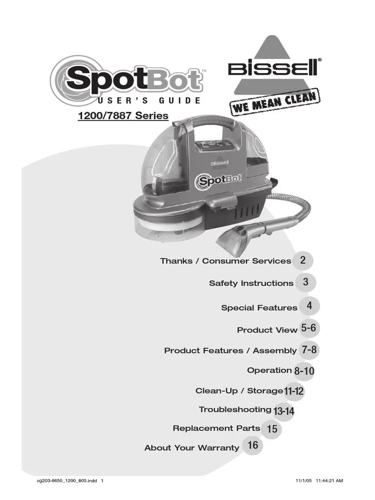 Bissell SpotBot User Guide.pdf | Vacuum Cleaner | Electrical Connector