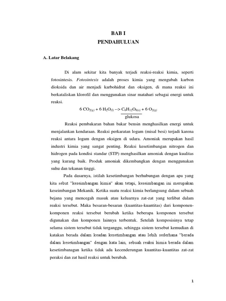Makalah Kesetimbangan Kimia PDF