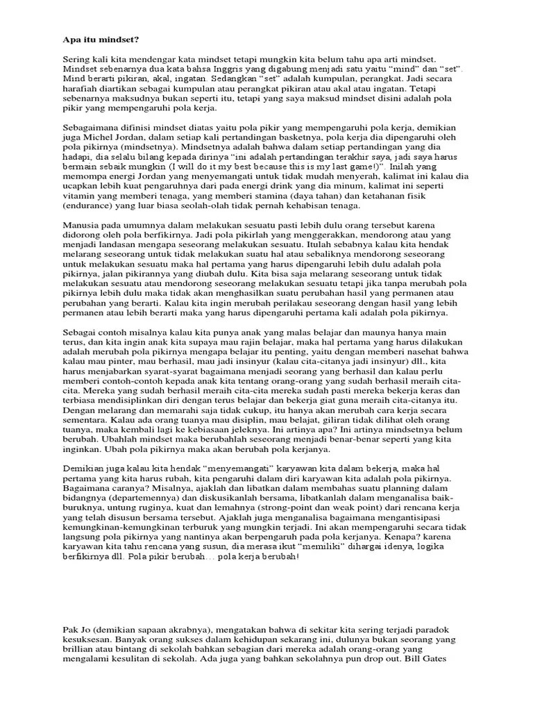 Apa Itu Mindset