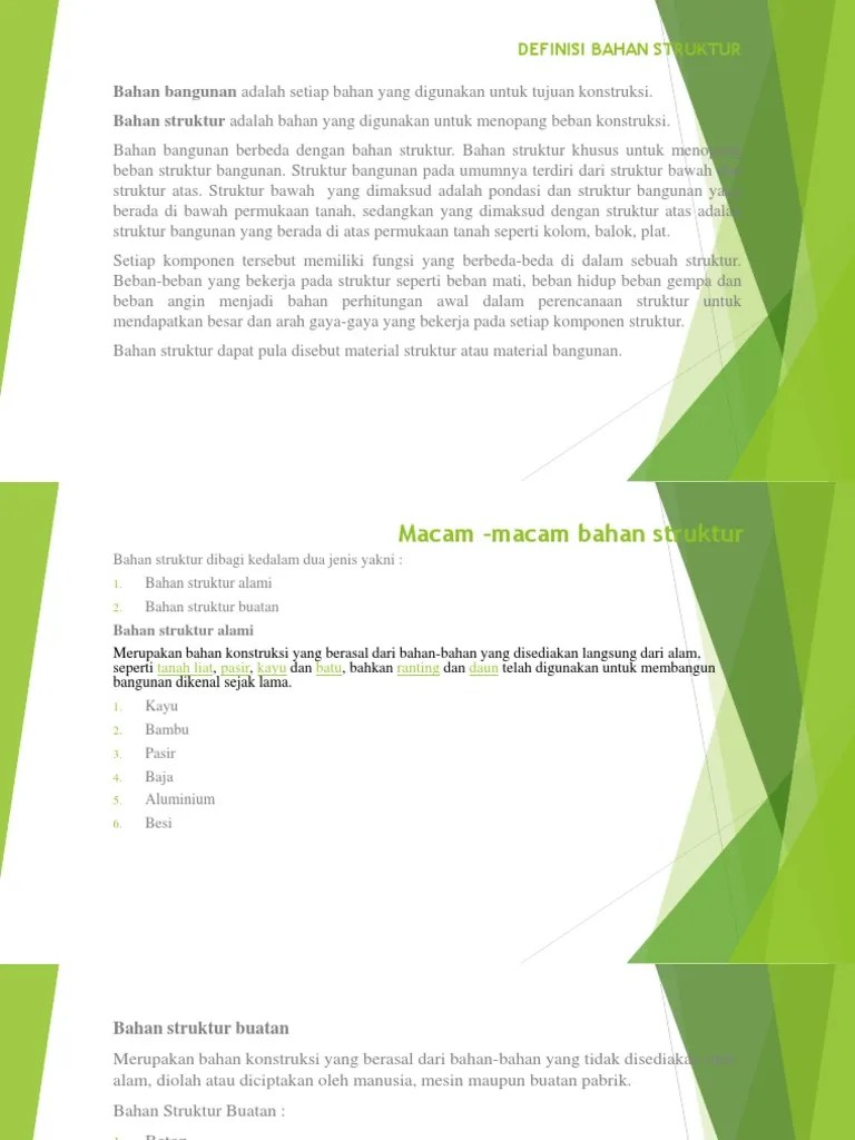 Definisi Bahan Struktur | PDF