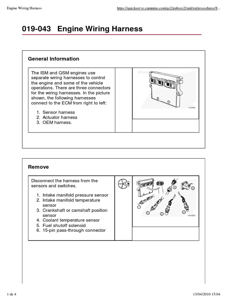 019-043 Engine Wiring Harness: General Information | PDF | Internal