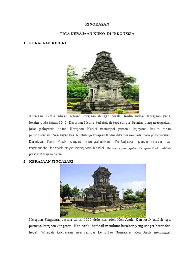 RINGKASAN Kerajaan Besar Di Indonesia | PDF