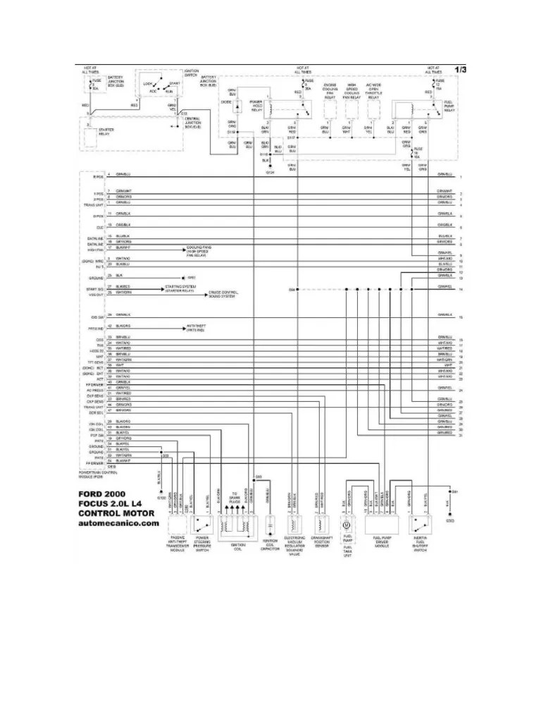 Esquema Electrico Ford Focus Modelo 2000 | PDF