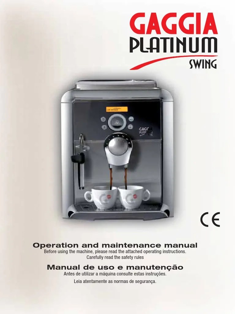 Manual Gaggia Platinum Swing Coffee Drink
