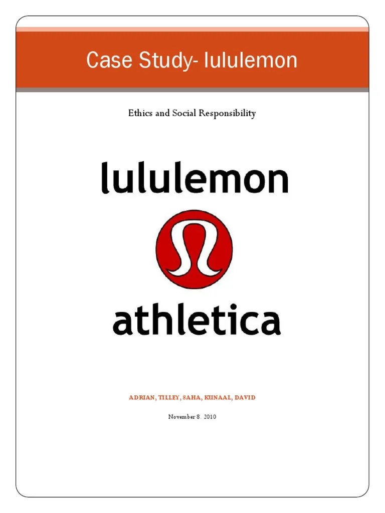 Lululemon Case Study Final Edit 2 Strategic Management Competitive
