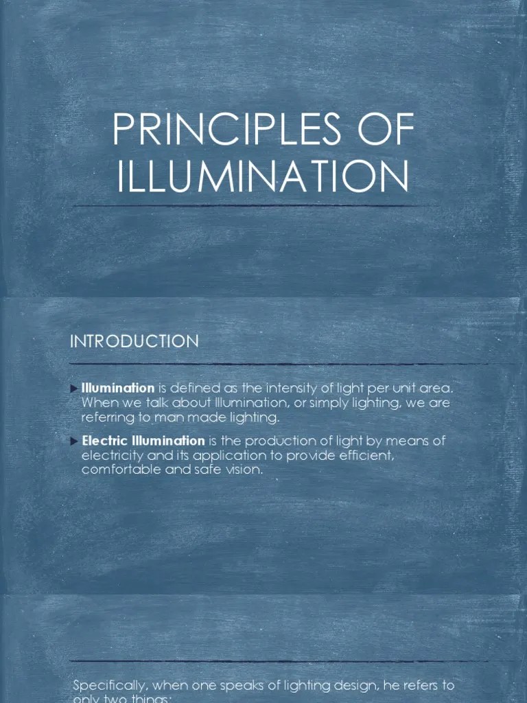 Principles of Illumination PDF Lighting Radiation