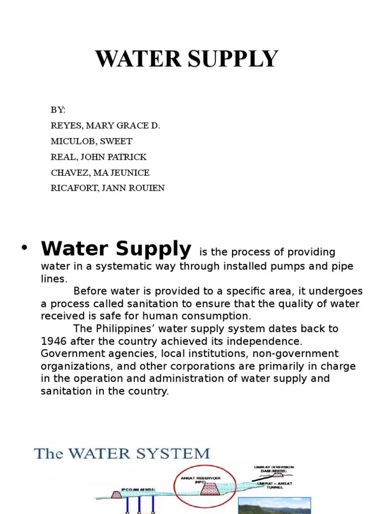 Water Supply Report for Water Resources Engineering Water Resources