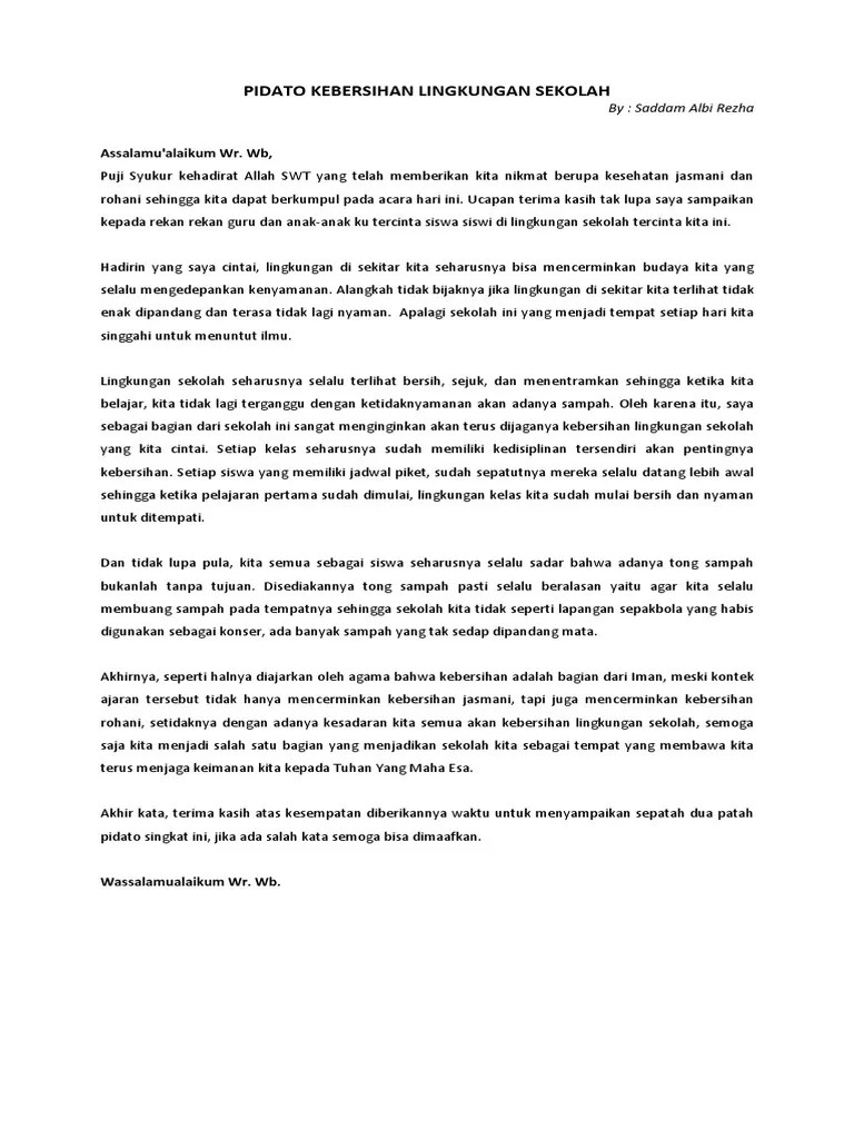 Contoh Pidato Persuasif Singkat Tentang Lingkungan