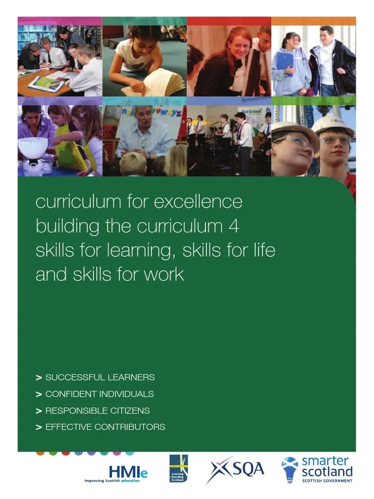 Curriculum For Excellence Building The Curriculum 4 Skills For Learning